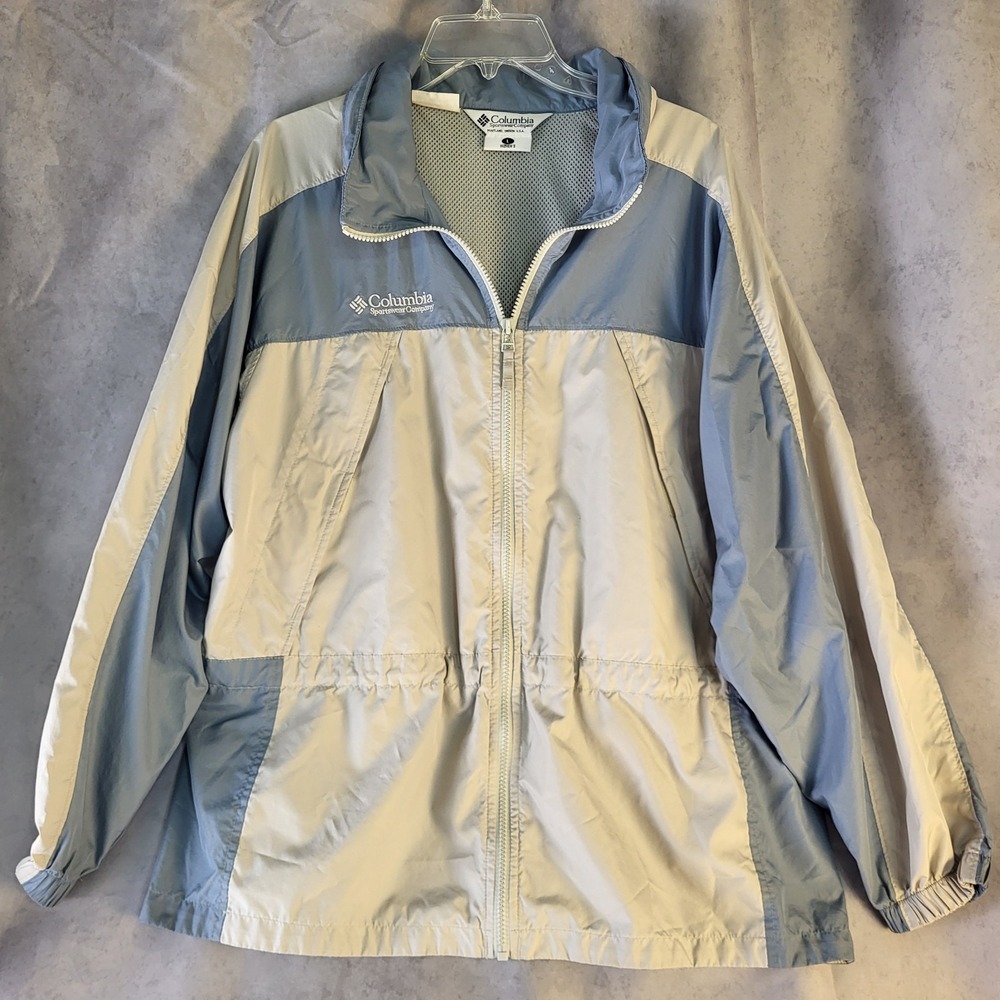 Columbia Windbreaker Jacket Womens L Packable Lightweight Outdoor Vented